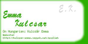 emma kulcsar business card