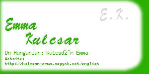 emma kulcsar business card